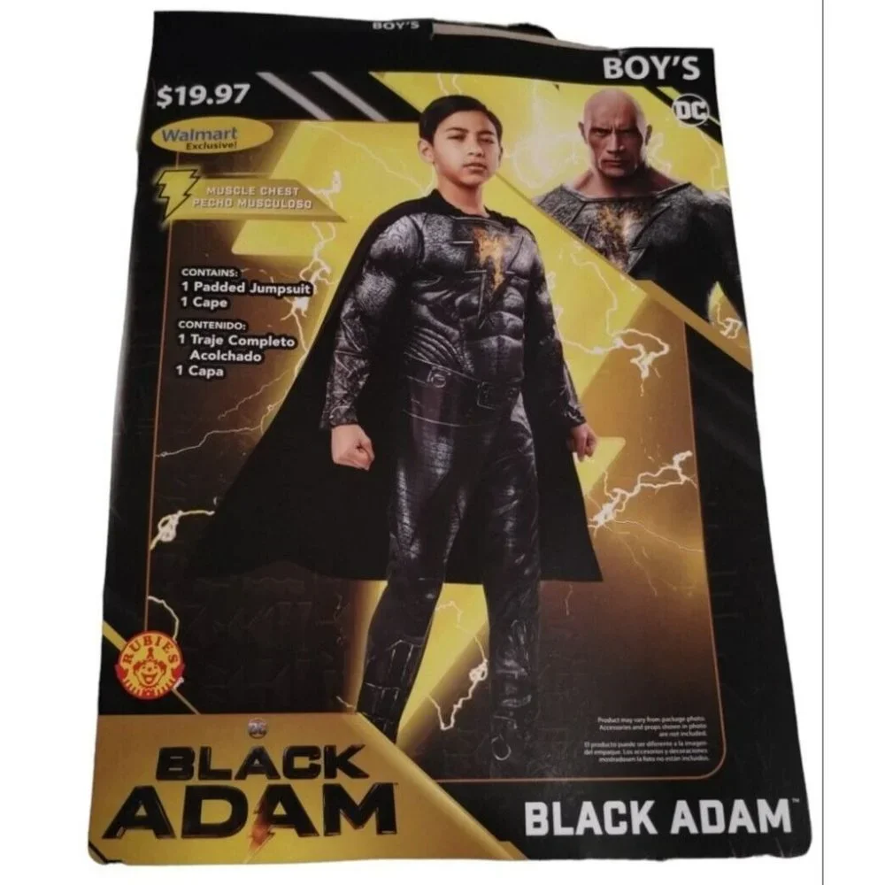 Black Adam Boys 2 Piece Padded Costume Medium 8 New Halloween Cosplay